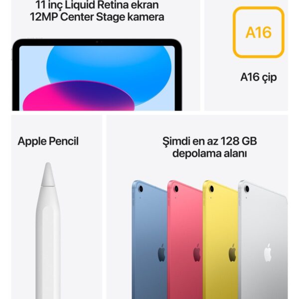 Apple iPad A16 11″ 128GB Wi-Fi + Cellular Tablet MD7F4TU/A