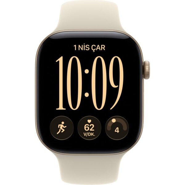 Apple Watch Series 12 Gps + Cellular, Uçuk Altın Rengi Alüminyum Kasa ve Kum Beji Spor Kordon – S/m