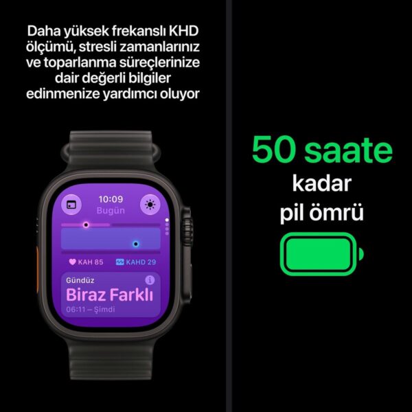 Apple Watch Ultra 4 Gps + Cellular, 49 mm Siyah Titanyum Kasa ve Burgonya Trail Loop – M/l