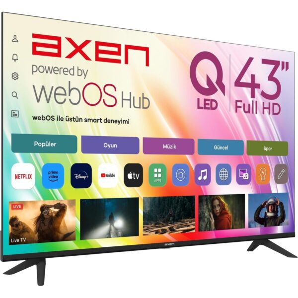 Axen AX43QFMLN-W02S 43″ 109 Ekran Uydu Alıcılı Full HD QLED Smart TV