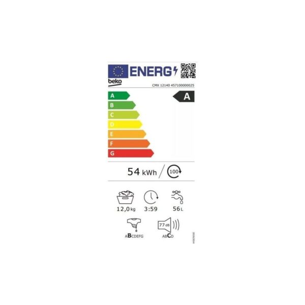 Beko Cmx 12140 12 kg Çamaşır Makinesi A Enerji Sınıfı 1400 Devir Hızı ile Güçlü Temizlik