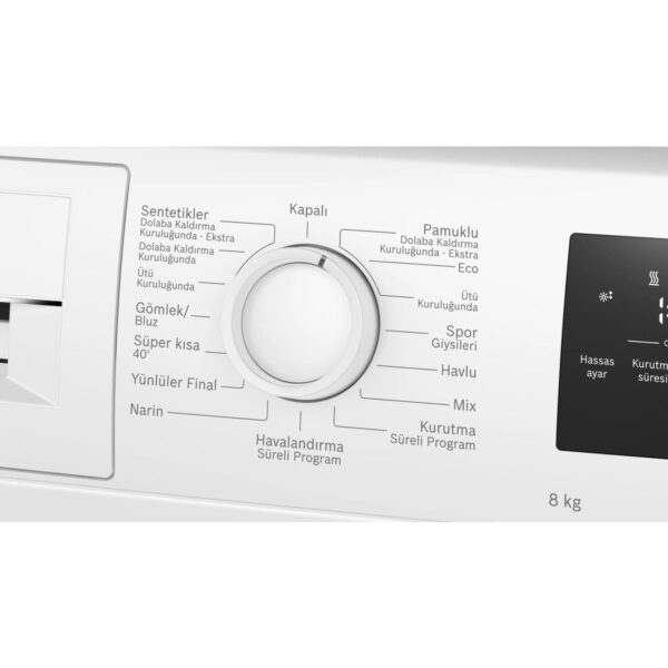 Bosch WTH22202TR Seri 4 8 kg Isı Pompalı Kurutma Makinesi A Enerji Sınıfı ile Yüksek Performans