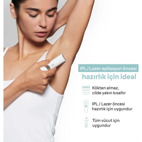 Braun Body Mini Trimmer BS1000 Vücut Tüy Kesme Makinesi + Düzeltici Tarak, Pil ve Temizleme Fırçası
