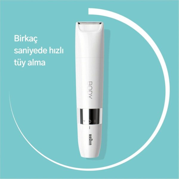 Braun Body Mini Trimmer BS1000 Vücut Tüy Kesme Makinesi + Düzeltici Tarak, Pil ve Temizleme Fırçası