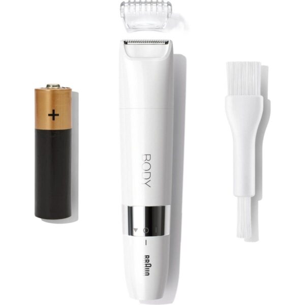 Braun Body Mini Trimmer BS1000 Vücut Tüy Kesme Makinesi + Düzeltici Tarak, Pil ve Temizleme Fırçası
