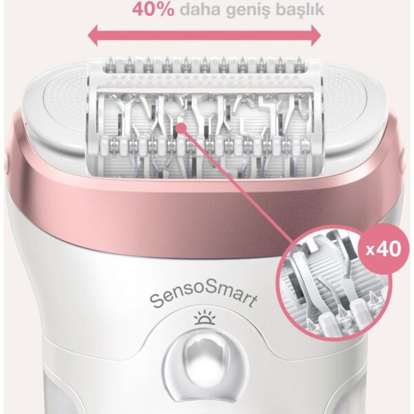 Braun Silk-épil 9 9720 SensoSmart Kablosuz Islak & Kuru Epilatör 4 Ek Parçalı Yıkanabilir Başlık