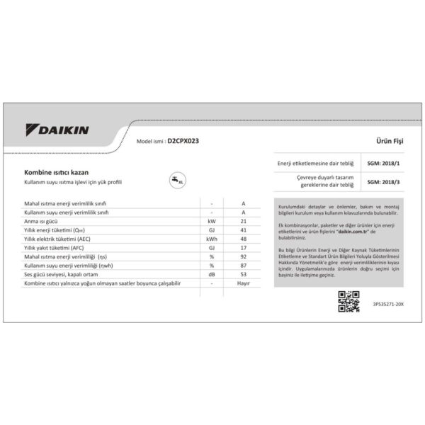 Daikin Premix VZ 23 KW (D2CPX023) Kombi