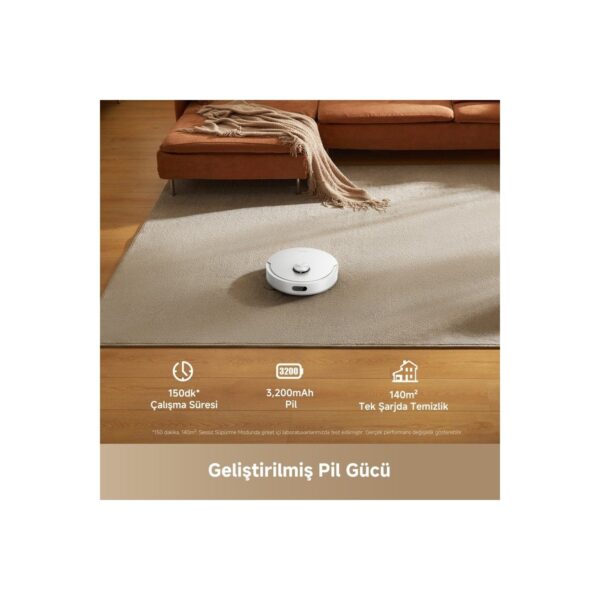 Dreame F20 Robot Süpürge Beyaz, 20.000PA Emiş Gücü