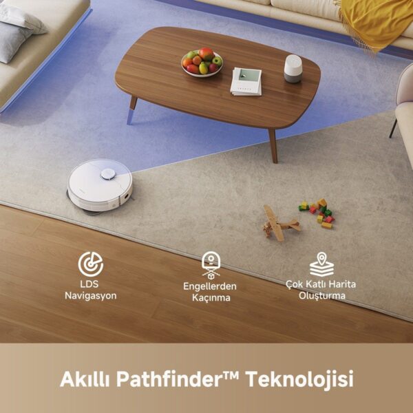 Dreame L40 Plus Robot Süpürge 13000PA Emiş Gücü ile Akıllı Navigasyon Düz Zemin Kullanımı