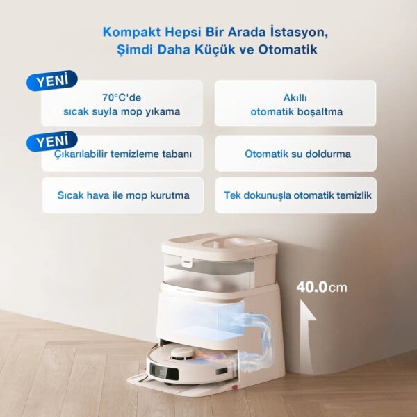 ECOVACS DEEBOT T30 Omni Pro Robot Süpürge ve Paspas, 11.000 Pa Emiş Gücü, Otomatik Toz Boşaltma, Sıcak Hava ile Kurutma, 200 Dakikaya Kadar Çalışma , Evcil Hayvan Tüyleri ve Halılar İçin Temizlik