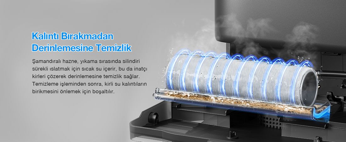 Ecovacs DEEBOT T80S Omni Robot Süpürge ve Paspas, 24.800 Pa Emiş Gücü, OZMO Roller 2.0 Paspas, ZeroTangle 3.0 Dolaşma Önleme, Triple Lift Özelliği, Sıcak Su ile Paspas ve Sıcak Hava ile Kurutma