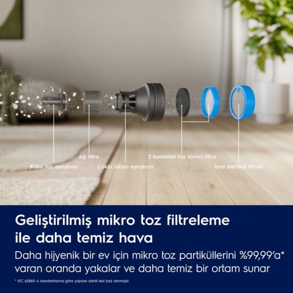 Electrolux EP82AB25UG 800 Serisi Animal Dikey Şarjlı Süpürge, 10 Yıl Motor Garantili