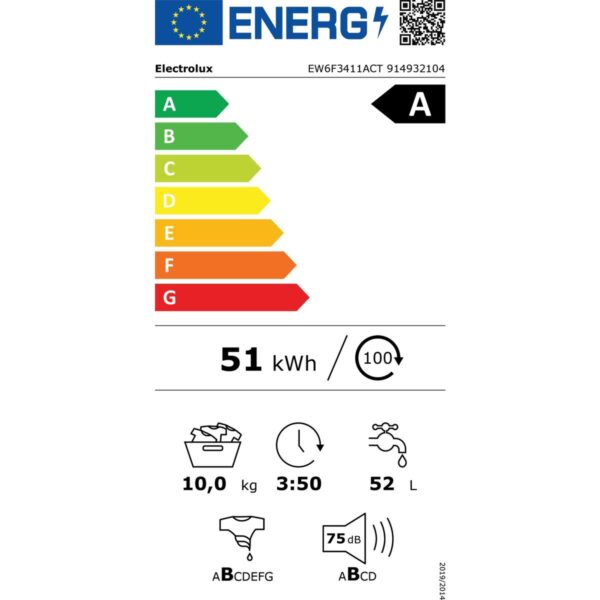 Electrolux EW6F3411ACT 600 Serisi Sensicare 10 kg 1400 Devir Autodose Wi-Fi Çamaşır Makinesi