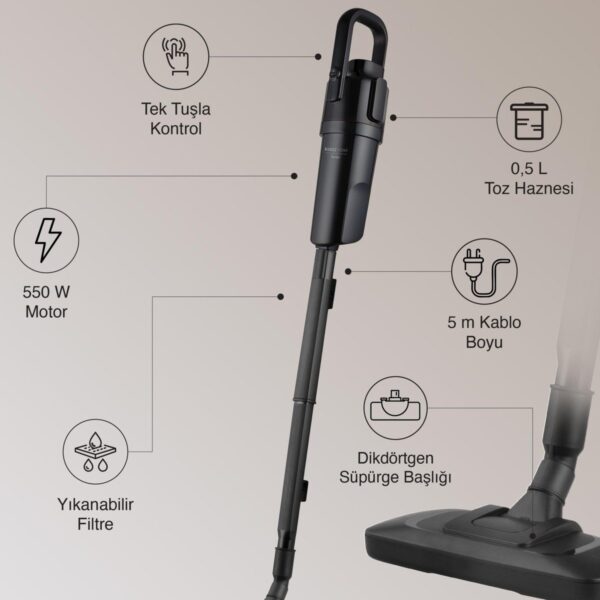 Fakir Range Vector Kablolu Dik Süpürge