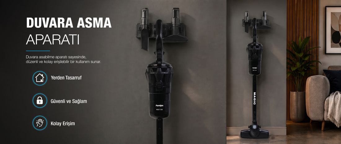 Fantom Magıc P 3000 Toz Torbasız Dikey Süpürge Siyah