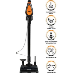 Fantom Pluto P 6000 Cyclone Dikey Elektrikli Süpürge Siyah