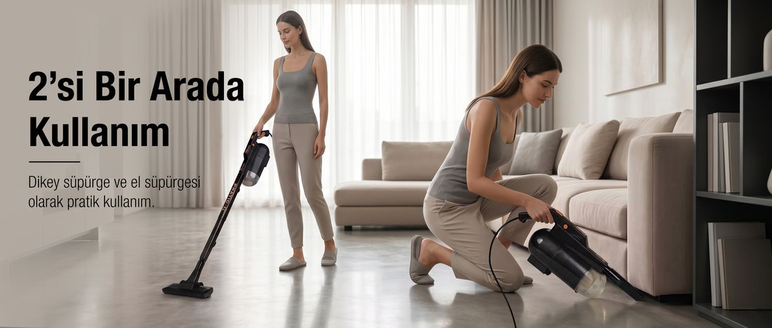 Fantom Pratıc-Xl P 1300 Toz Torbasız Dikey Süpürge Siyah