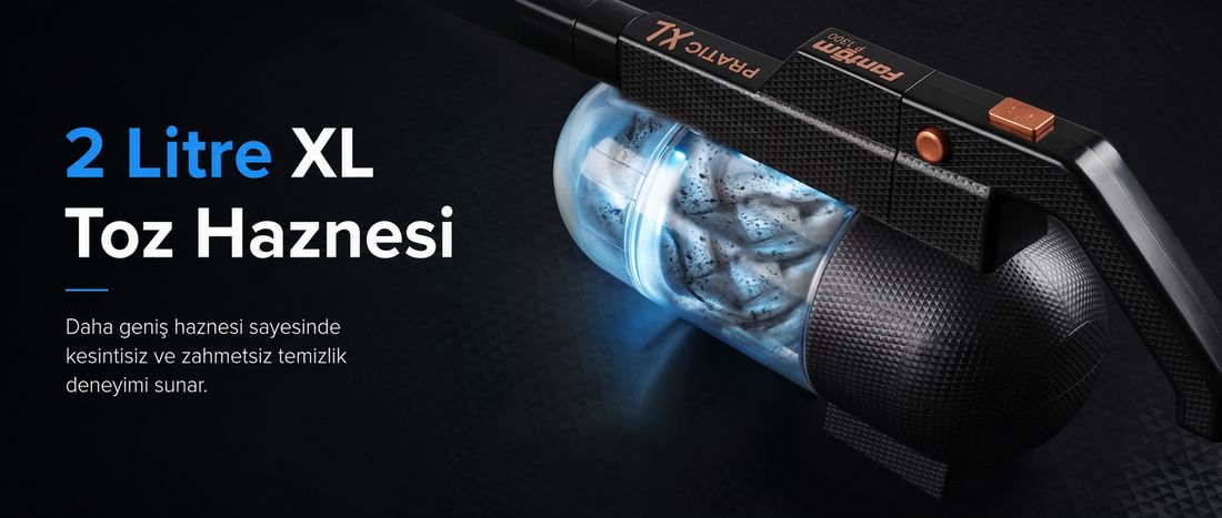 Fantom Pratıc-Xl P 1300 Toz Torbasız Dikey Süpürge Siyah