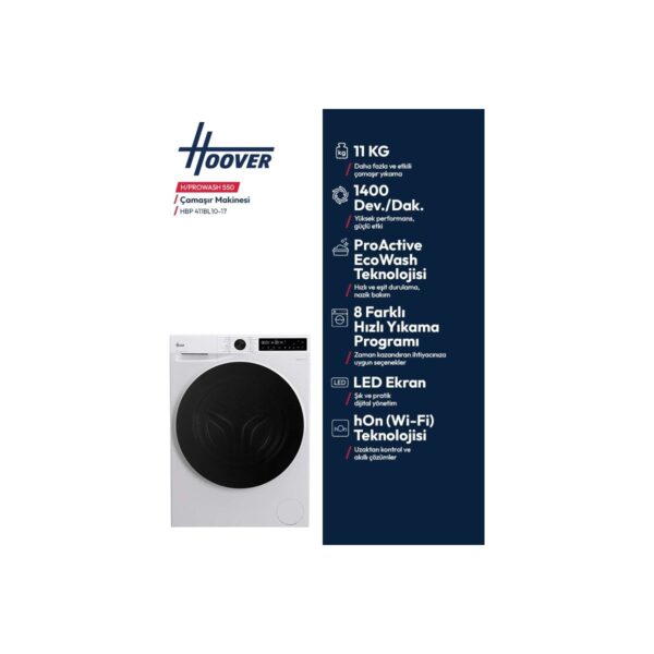 Hoover Hbp 411BL10-17 11 kg Wi-Fi Bağlantılı 1400 Devir Çamaşır Makinesi