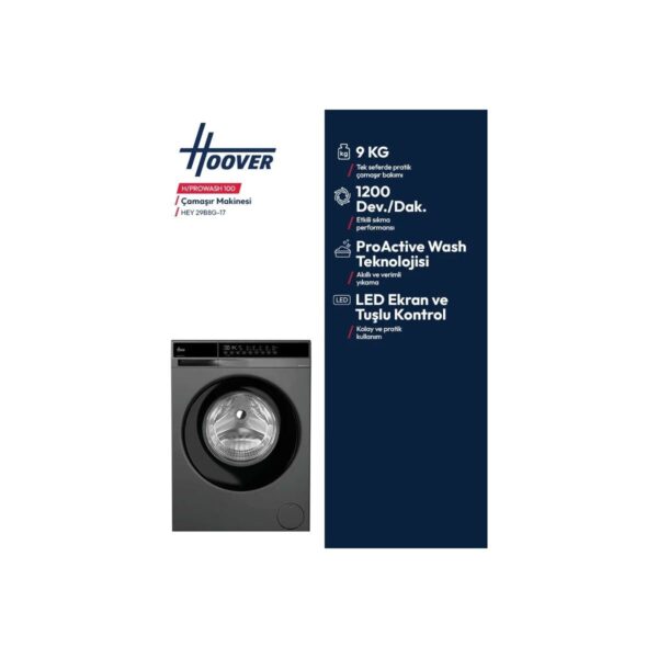Hoover Hey 29B8G-17 9 kg Yıkama Kapasiteli 1200 Devir Çamaşır Makinesi Enerji Sınıfı A
