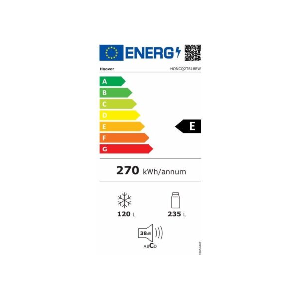 Hoover HONCQ2T618EW E Enerji Sınıfı 355 Lt No Frost Buzdolabı