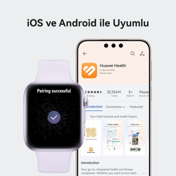 Huawei Watch Fit 5 Akıllı Saat -, Gelişmiş Uyku Takibi, Uzun Pil Ömrü, Ios Android Uyumlu