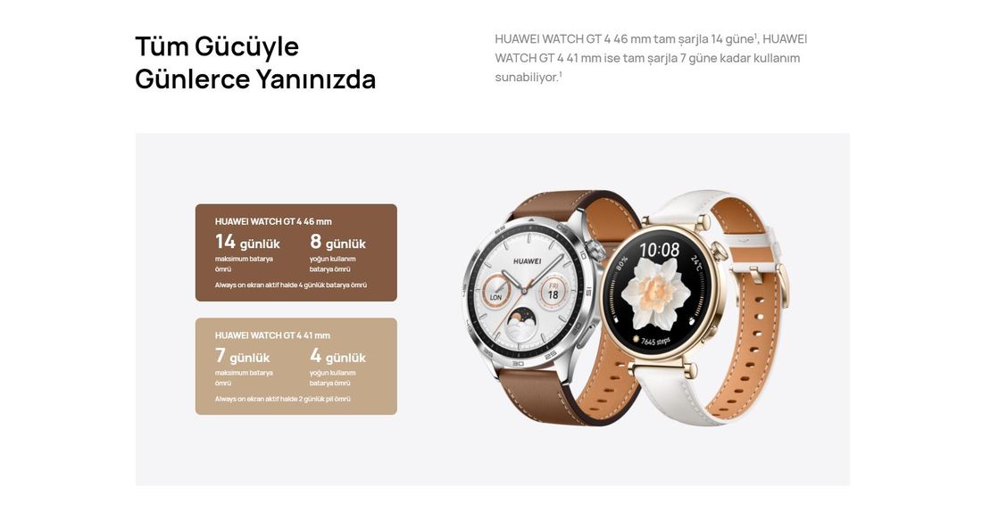 HUAWEI Watch GT4 41mm - Su Geçirmez Tasarım, Adımsayar ve Uyku Takibi ile Günlük Kullanıma Uygun