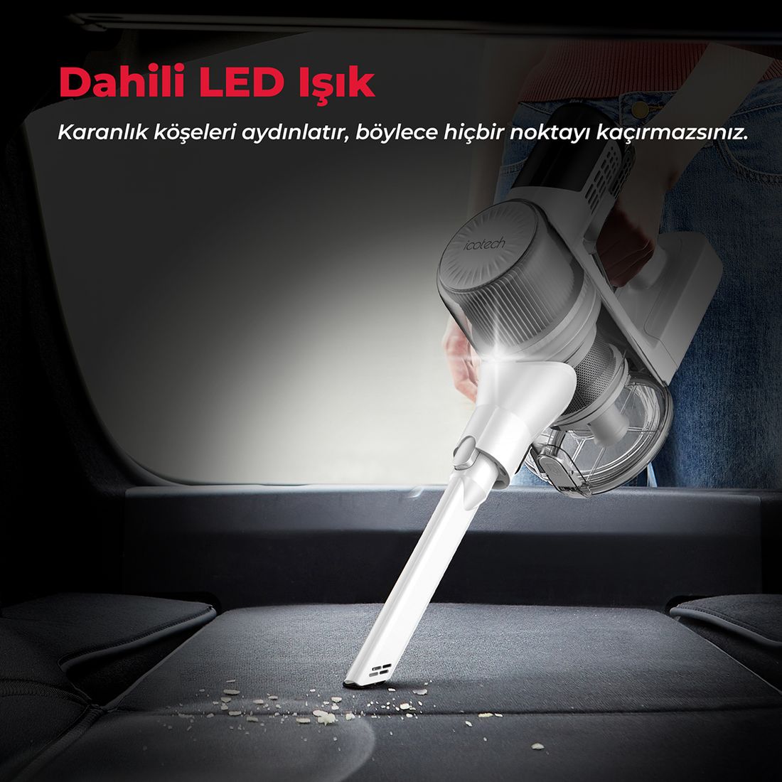 Icotech F30 Max 38KPA Greeneye Lazer Teknoloji Şarjlı Dikey Süpürge