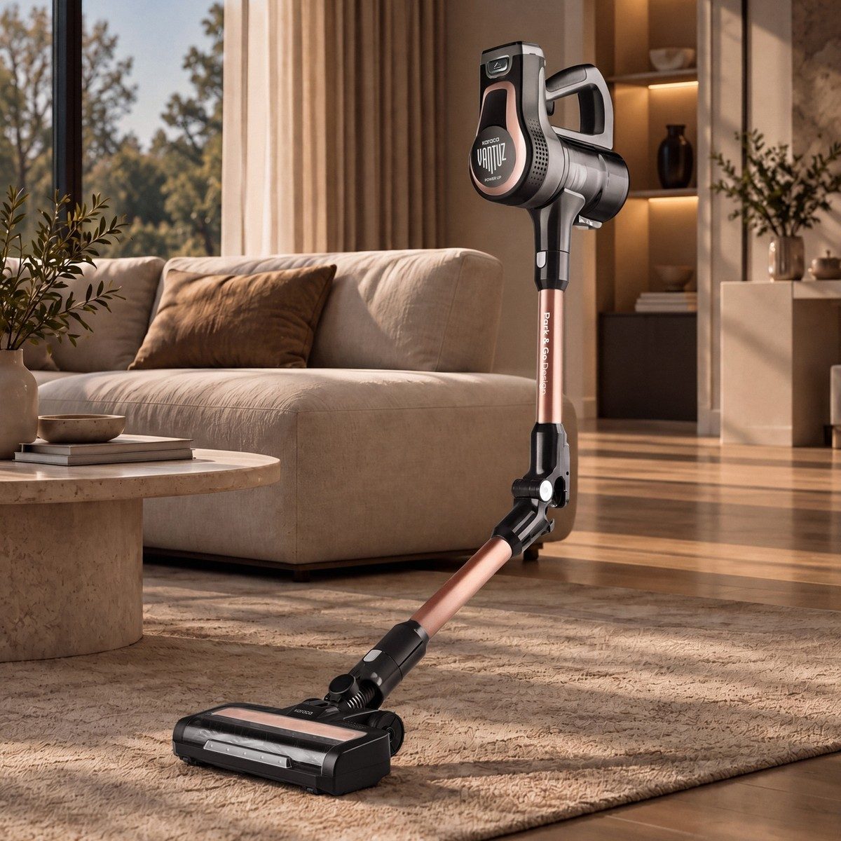 Karaca Power Up Pro 25 Watt Dik Süpürge Bakır Renk 0,6 Litre Toz Haznesi ile Güçlü Emiş Altın