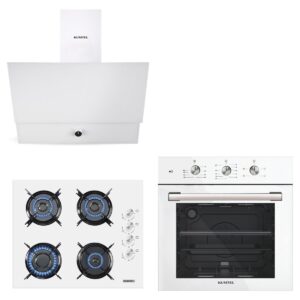 Kumtel Kristal Beyaz Cam Ankastre Set (DA6-830 Davlumbaz + KO-40 TAHDF Ocak + B66-SF2 Fırın) HBV00000XXH0H