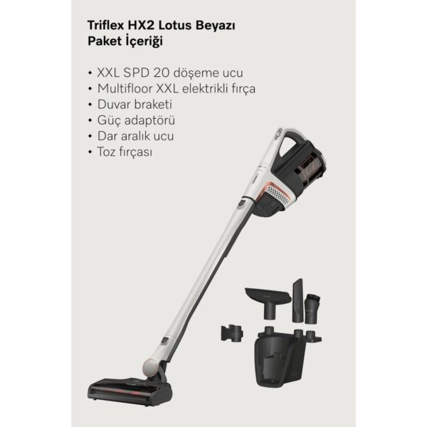 Miele Triflex HX2 Lotus Beyazı – Şarjlı Dik Süpürge