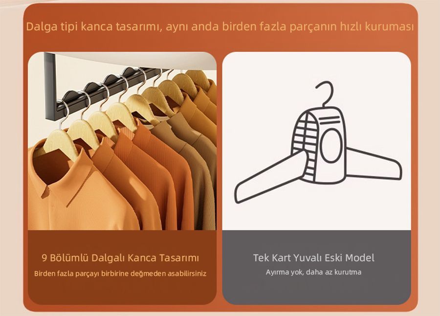 Mioji UV100X Yeni Nesil UV Işıklı Taşınabilir Portatif Askılı Katlanabilir Çamaşır Kurutma Makinesi