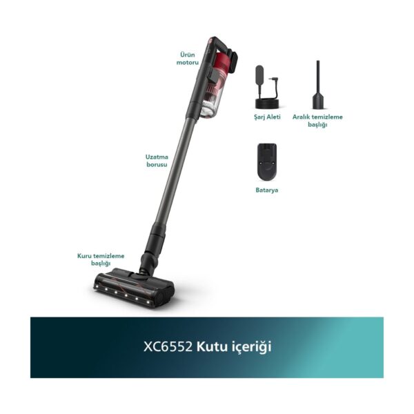 Philips 6000 Serisi Kablosuz Dikey Süpürge, PowerCyclone 11, 64 Dakika Kullanım Süresi, XC6552/01