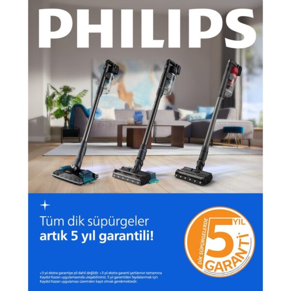 Philips 6000 Serisi Kablosuz Dikey Süpürge, PowerCyclone 11, Aqua Modül ile Kolay Mop, TriActive LED Başlık, 64 Dakika Kullanım, XC6553/01