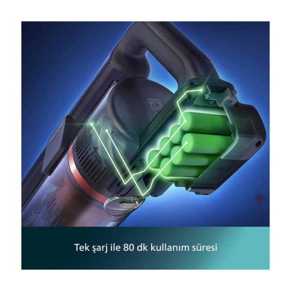 Philips 7000 Serisi Aqua 25.2 V Kablosuz Dik Süpürge, PowerCyclone 12, TriActive Başlık, 80 dk’ya kadar Çalışma, 3 Aşamalı Filtreleme, XC7053/01