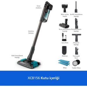 Philips Aqua 8000 Serisi XC8156/10 Islak Kuru Şarjlı Dikey Süpürge HBCV0000GZSGHQ