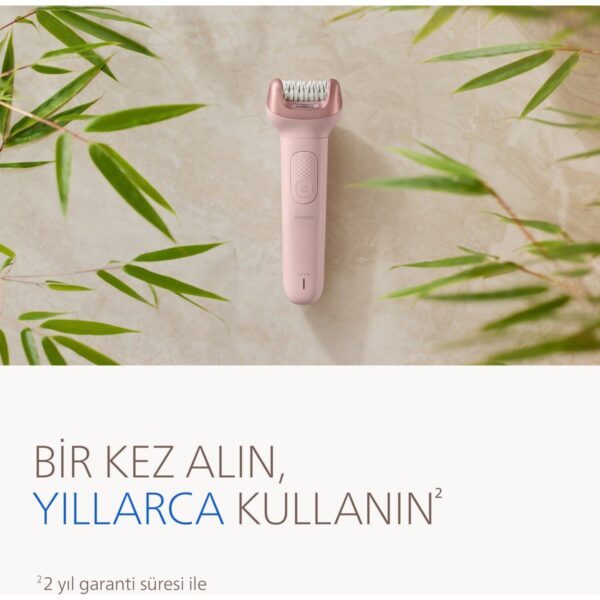 Philips Pembe Kablosuz Epilatör 9000 Serisi Islak ve Kuru Kullanım, Yıkanabilir Başlık ile 2 Hız Ayarı BRE718/05