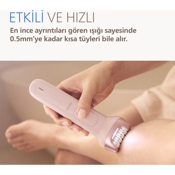 Philips Pembe Kablosuz Epilatör 9000 Serisi Islak ve Kuru Kullanım, Yıkanabilir Başlık ile 2 Hız Ayarı BRE718/05