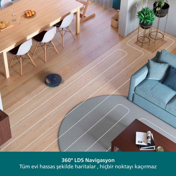 Philips2000 Serisi Robot Süpürge 6000 Pa Emiş Gücü Akıllı Navigasyon ile Sert Zemin Temizliği için İdeal XU2000/15
