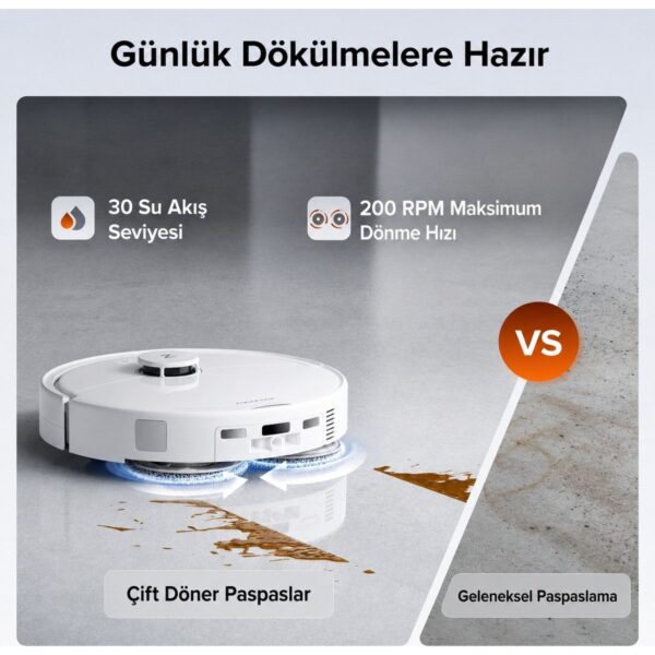 Roborock Qrevo 2 Pro Akıllı Robot Süpürge Beyaz