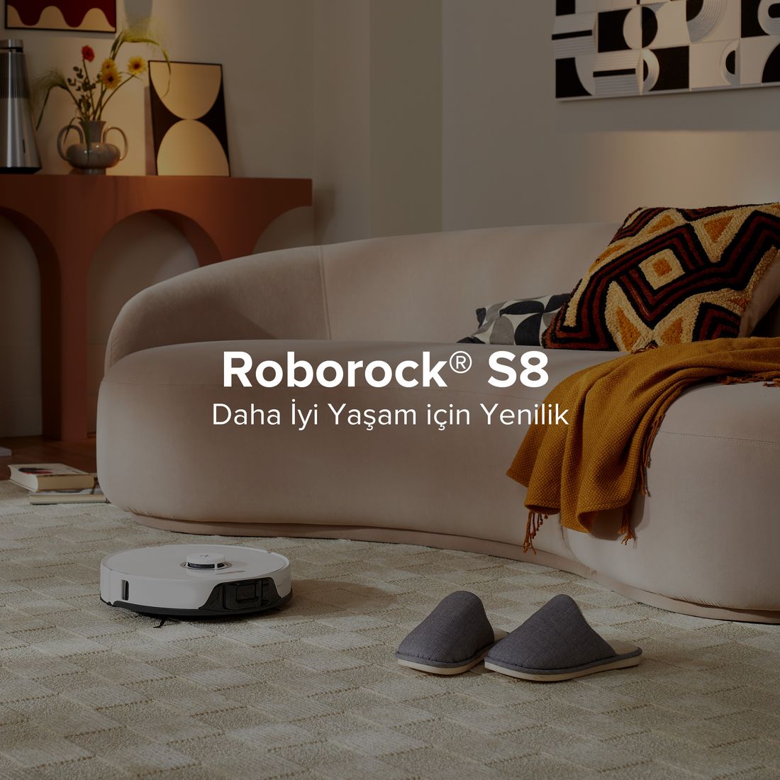 Roborock S8 Sonic Mopping Akıllı Robot Süpürge S8 Beyaz