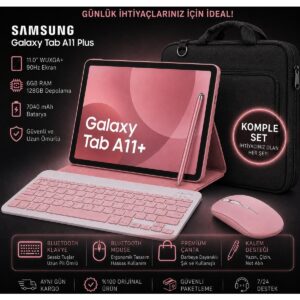 Samsung Galaxy Tab A11+ Plus 11 inç FHD+ Ekran 6GB RAM 128GB Depolama Android Tablet Gri - Siyah
