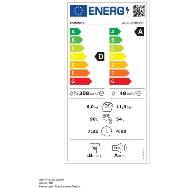 Samsung WD11DB8B85GHAH Kurutmalı Çamaşır Makinesi