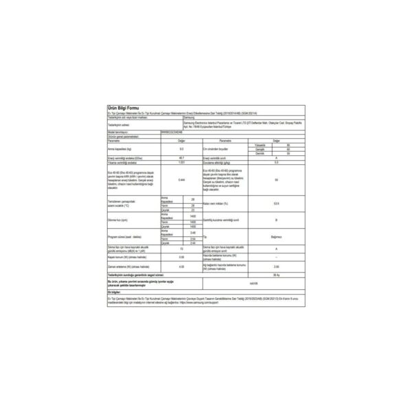 Samsung WW90CGC04DABAH 9 Kg 1400 Devir Eco Bubble Çamaşır Makinesi