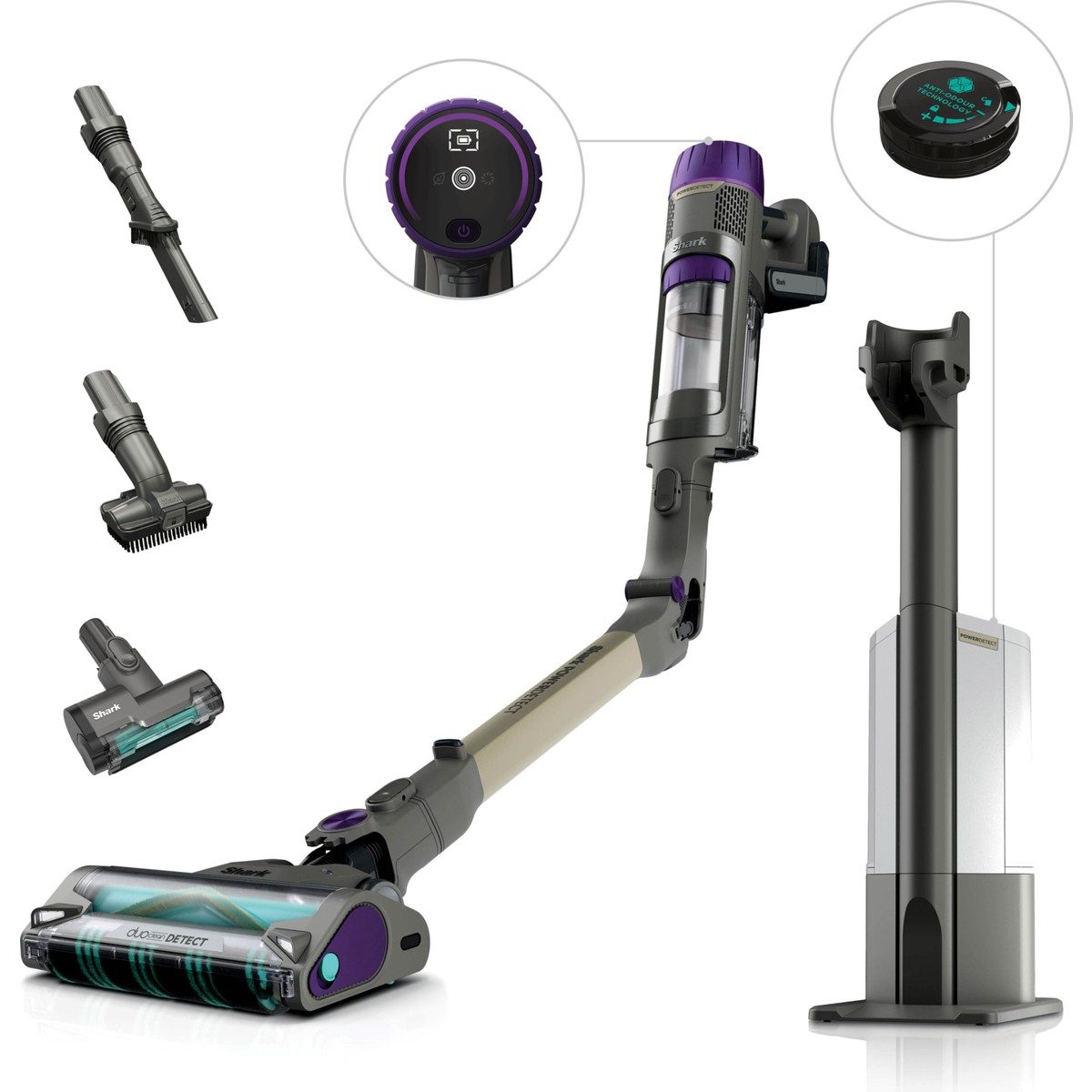 Shark Powerdetect Clean&empty Pet Başlıklı Şarjlı Dikey Süpürge HBCV00007K2P2B