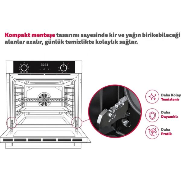 Simfer 0+8 Fonksiyon Trend Mekanik Beyaz Turbo Emaye Ocaklı 3’lü Ankastre Set (Fırın+Ocak+Davlumbaz)