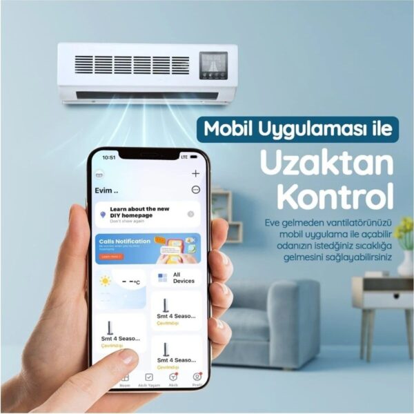 Simtech KM-2514 7000 BTU Duvartipi Isıtıcı ve Vantilatör A+ Enerji Sınıfı Inverter ile Verimli Kullanım