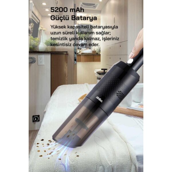 Sinbo SVC-8631 Şarjlı El Süpürgesi – 220 W Güç Değeri ile Siyah Kompakt Tasarım