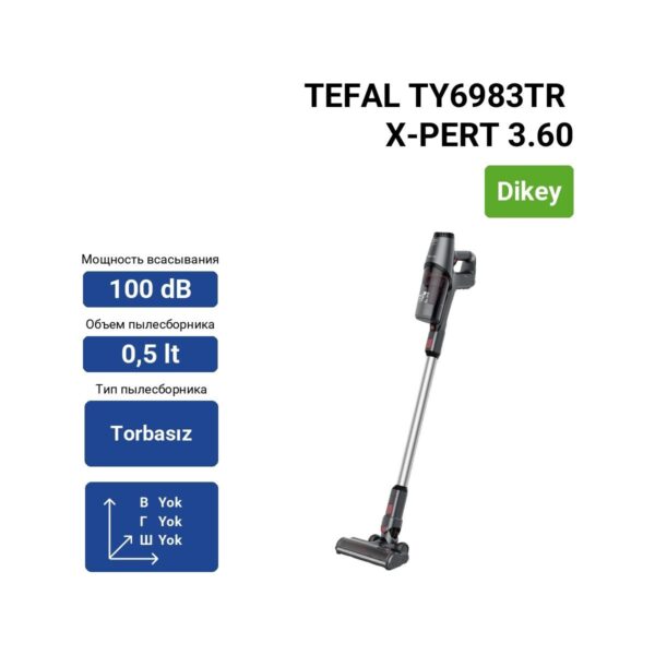 TEFAL X-PERT 3.60 Kablosuz Dikey Şarjlı Süpürge 10.8 V Turbo Başlık ile Açık Turuncu Renk