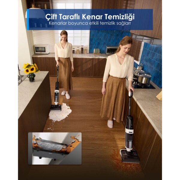 Tineco Floor One Switch S6 Power Kit Kablosuz Akıllı Islak Kuru Elektrikli Süpürge, Zemin Temizleyici Paspas, 21KPA Güçlü Emiş, Çoklu Yüzey Için 5i1 Arada Süpürge